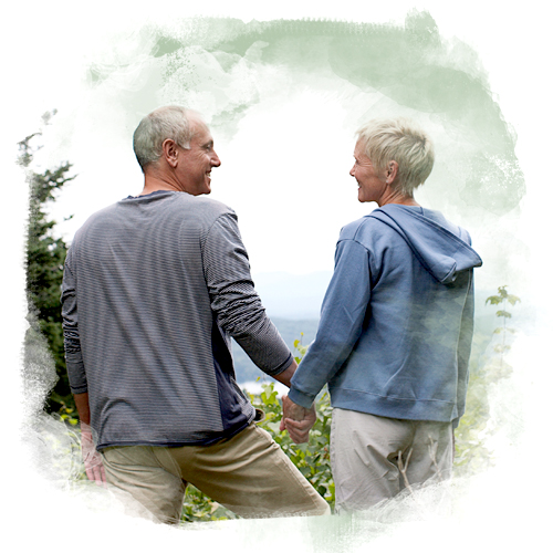 Happy couple enjoying hike