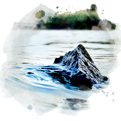 Rock in water