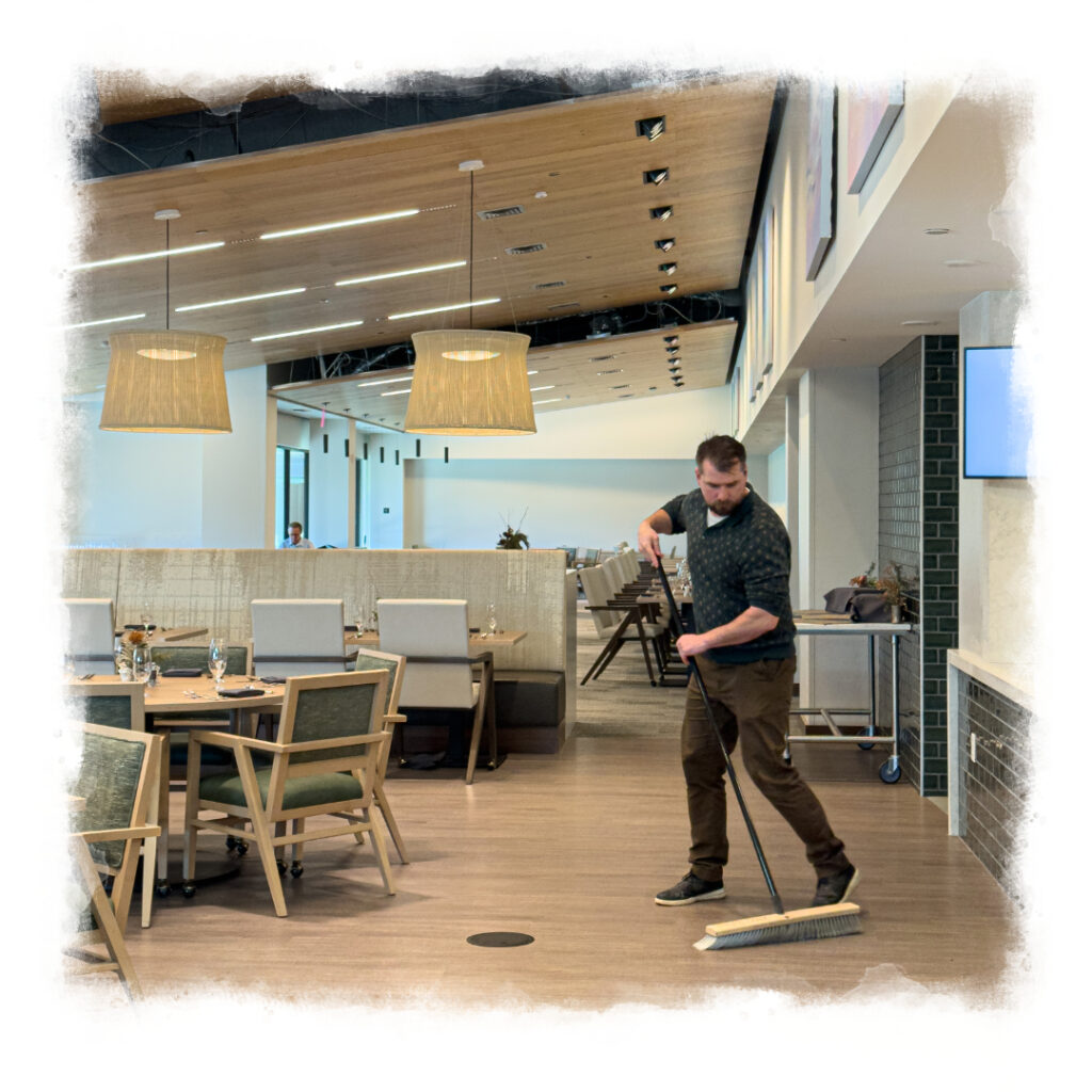 Enso Village Team Member Sweeping